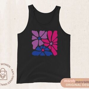 NEW screen printed bi pride muscle tank, femme cut size medium